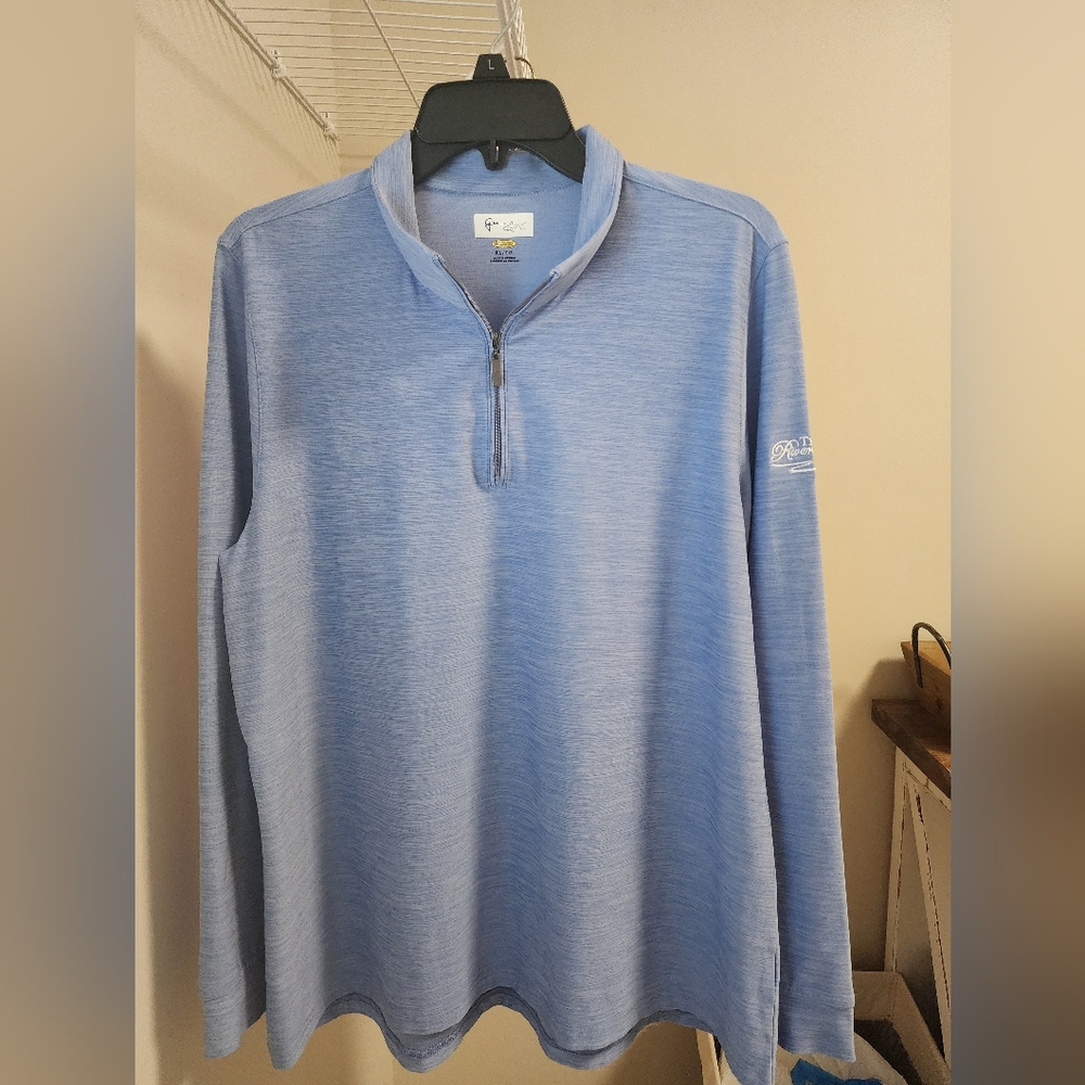 Women's Blue Golf Pullover with Quarter-Zip